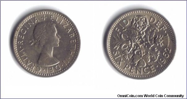 UK - Six Pence - 1962