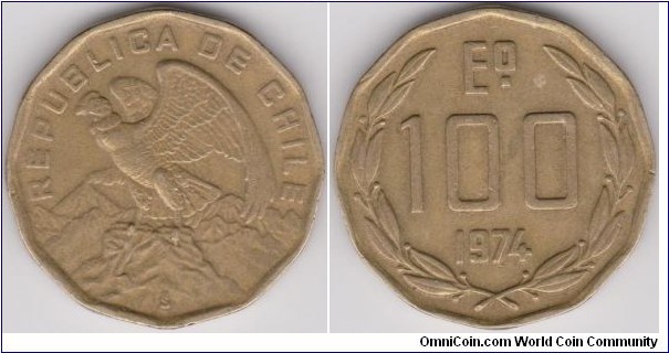 100 Escudos Chili 1974