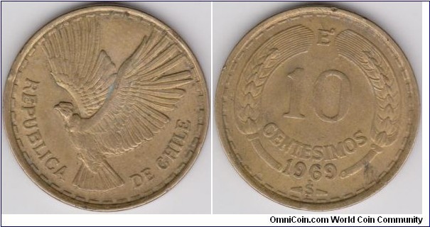10 Centesimos Chili 1969 