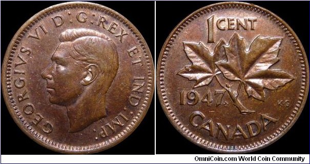 Canada 1 Cent 1947 Maple Leaf