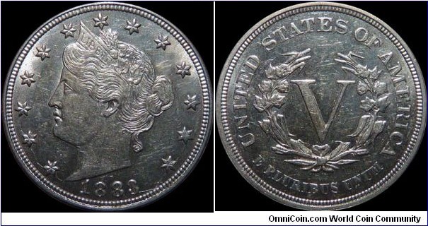 USA 5 Cents 1883 No Cents