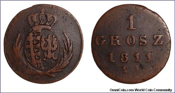 GRAND DUCHY OF WARSAW~3 Grosze 1811.