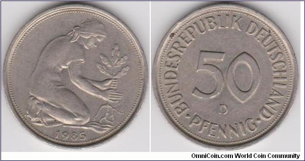 50 Phennig Germany 1985-D