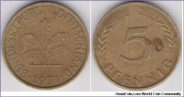 5 Phennig Germany 1971-F