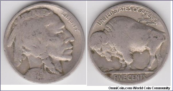 1929 Buffalo 5 Cents