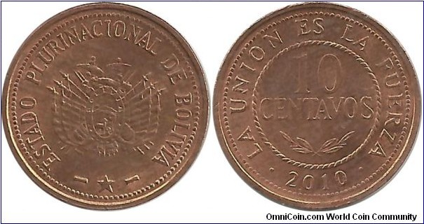 Bolivia 10 Centavos 2010