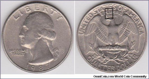 25 Cents 1987-D DDR-LU and UN 