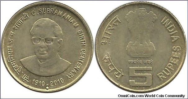 India 5 Rupees 2010