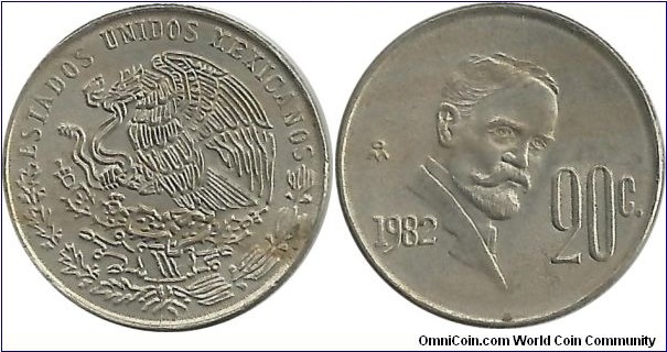 Mexico 20 Centavos 1982
