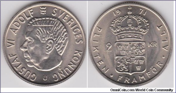 1971 Sweden 2 Kronor
