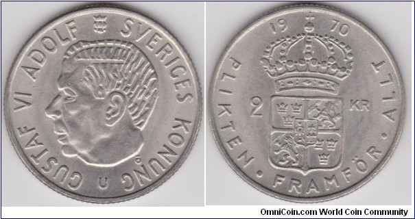 1970 Sweden 2 Kronor