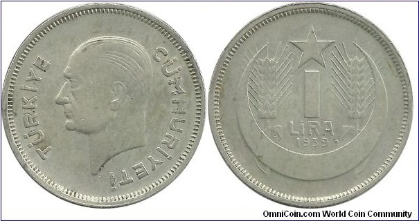 Türkiye 1 Lira 1939(.830 Ag)