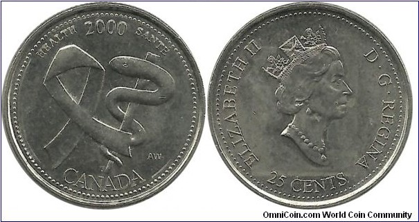 CanadaComm 25 Cents 2000-1 (Health-Sante)