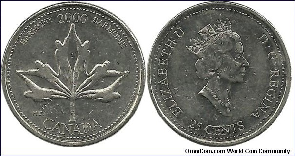 CanadaComm 25 Cents 2000-5 (Harmony-Harmonie)