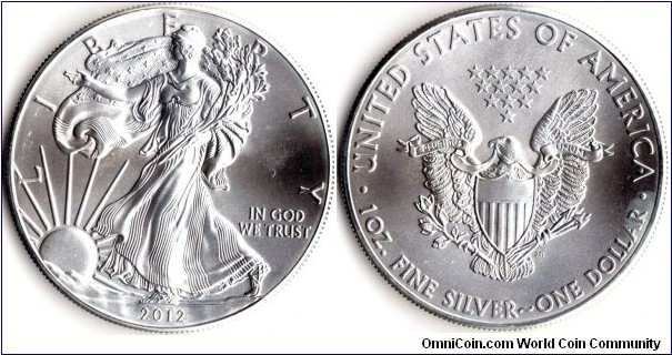 2012 Silver American Eagle, a gift from a friend in the USA. Thanks Jud!