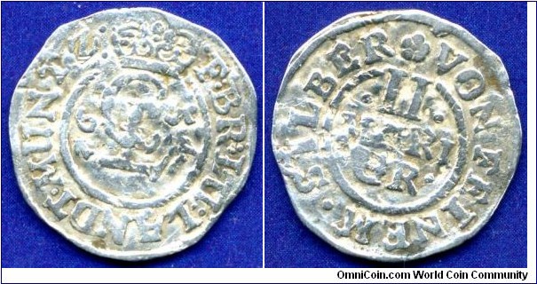 2 Marien Groschen.
Braunschweig-Lüneburg-Celle.
Christian Ludwig (1648-1665).


Ag.