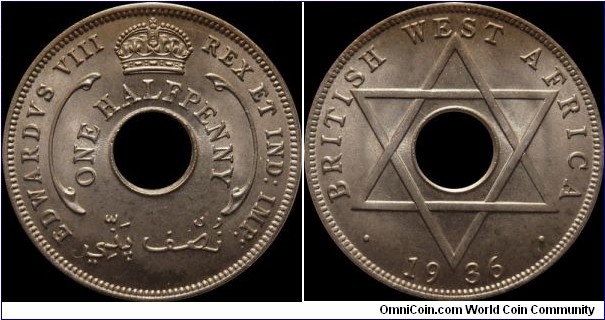 British West Africa Half Penny 1936
