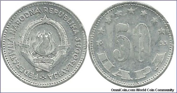 Yugoslavia 50 Para 1953