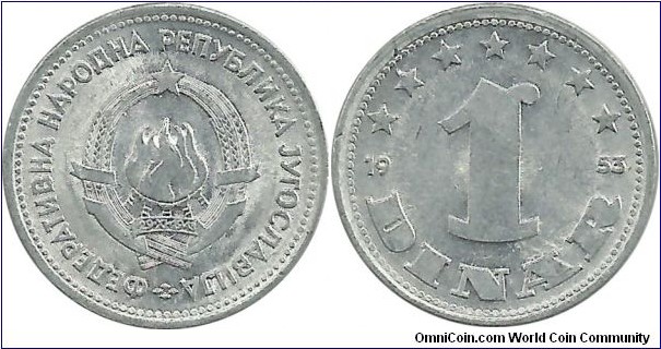 Yugoslavia 1 Dinar 1953