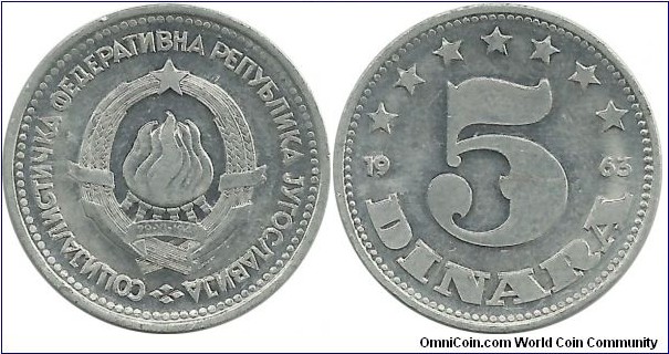 Yugoslavia 5 Dinara 1963