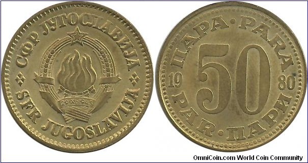 Yugoslavia 50 Para 1980