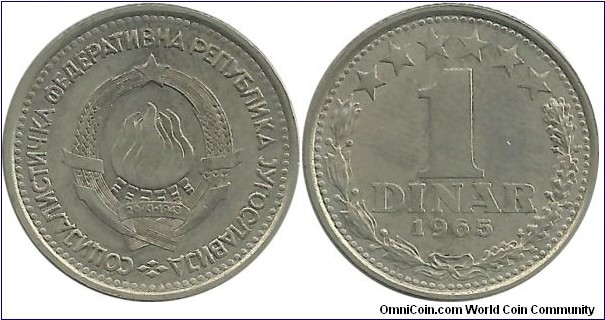 Yugoslavia 1 Dinar 1965