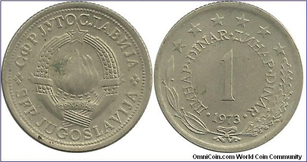 Yugoslavia 1 Dinar 1973