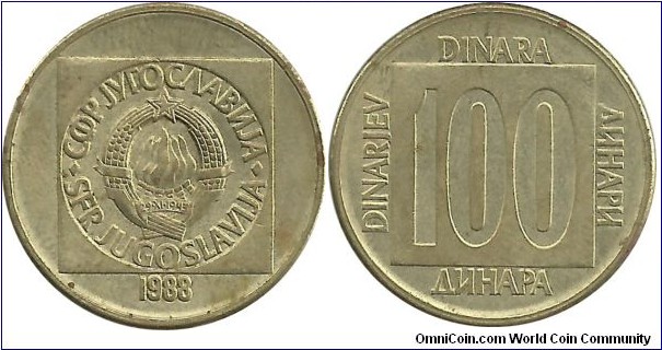 Yugoslavia 100 Dinara 1988