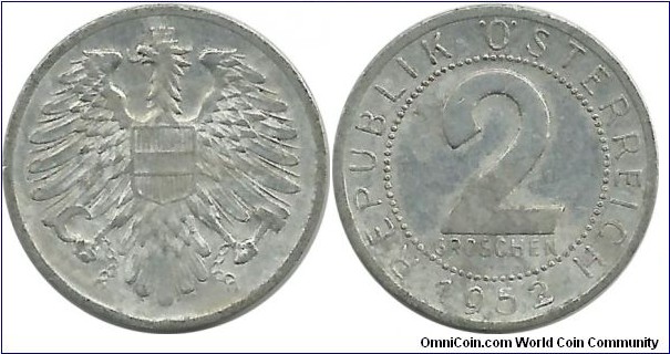 Austria 2 Groschen 1952