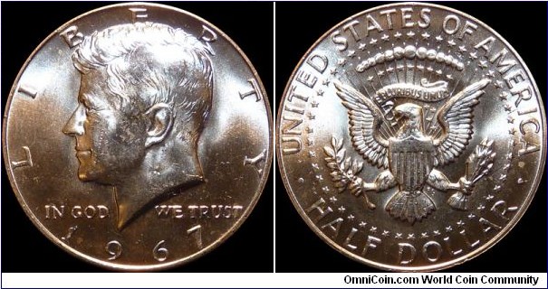 USA 50 Cents 1967 SMS 40% Silver