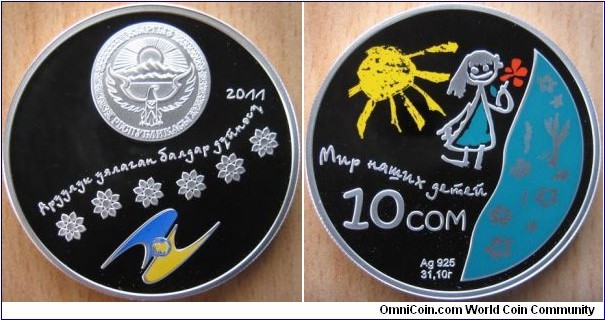 10 Som - The world of our children - 33.74 g Ag .925 Proof - mintage 3,000