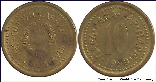 Yugoslavia 10 Para 1990