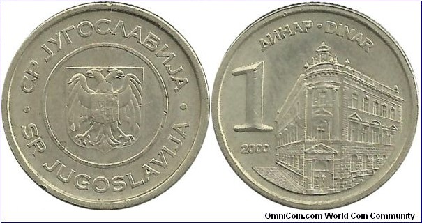 Yugoslavia 1 Dinar 2000