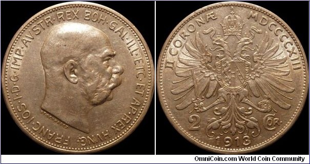 Austria 2 Corona 1913 Silver - my favorite design of the double-headed eagle!