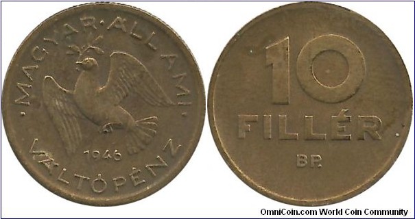 Hungary 10 Filler 1946