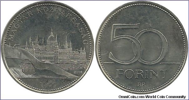 Hungary 50 Forint 2006 - 50th Anniversary of 1956 Uprising to the Warshaw Pact troops 