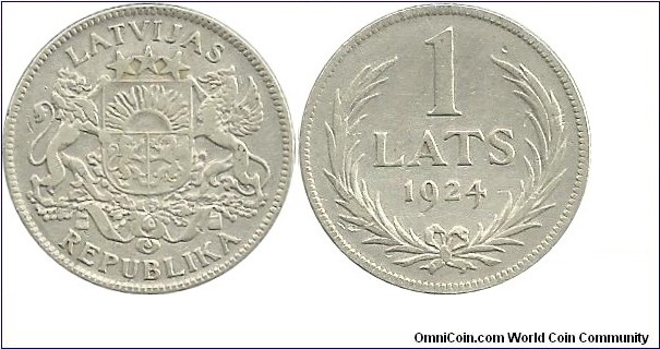 Latvija 1 Lats 1924