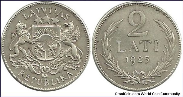 Latvija 2 Lati 1925