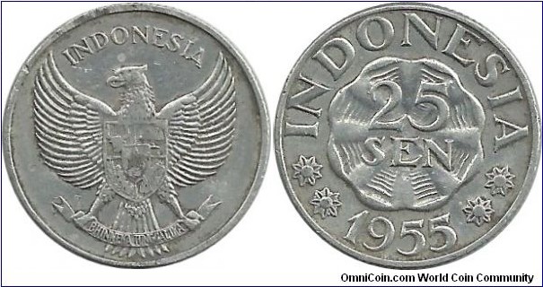 Indonesia 25 Sen 1955
