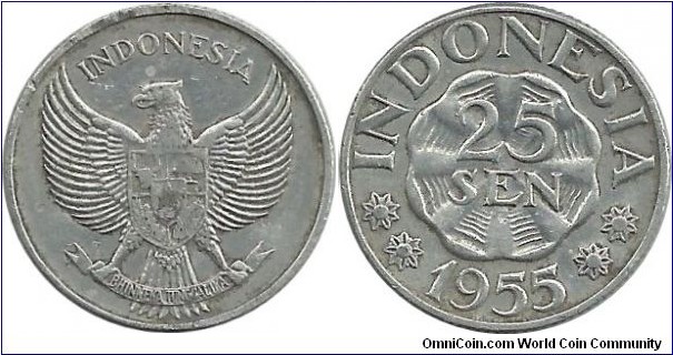 Indonesia 25 Sen 1955