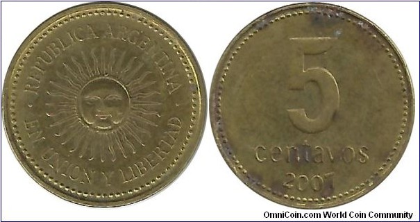 Argentina 5 Centavos 2007