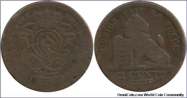 Belgium 2 Centimes 1833