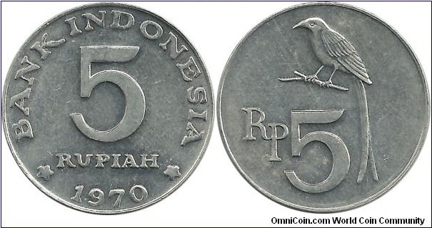 Indonesia 5 Rupiah 1970