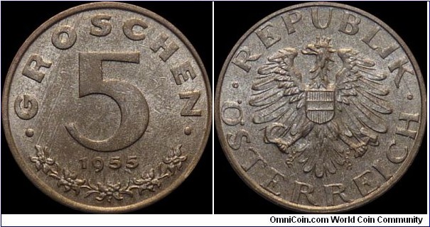 Austria 5 Groschen 1955