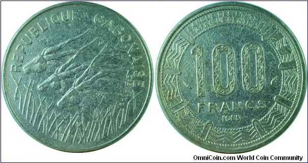 Gabon100Francs-km13-1985