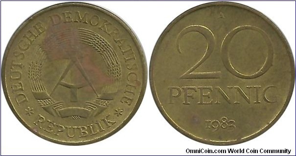 DDR 20 Pfenning 1983