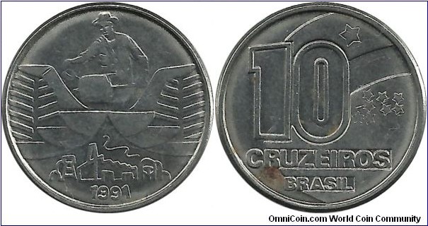 Brasil 10 Cruzeiros 1991