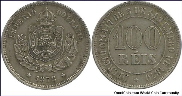 Brasil 100 Reis 1878