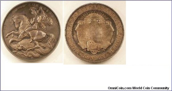 1900 o.j. UK The Polytechnical School. London Clementson medal for photogravure by J. A. Restall. Silver 57MM
