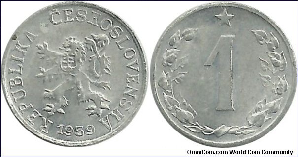 Czechoslovakia 1 Haler 1959